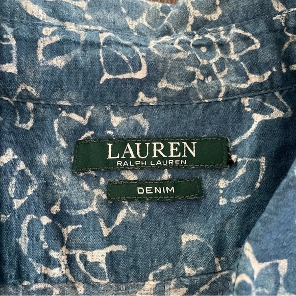 Lauren Ralph Lauren Denim Blue Floral Top - Picture 8 of 10